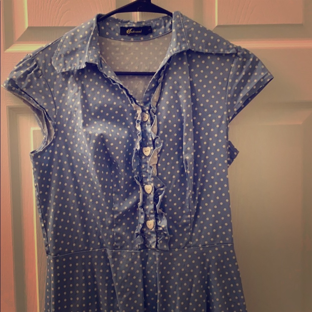 A polka dot sea trend dress